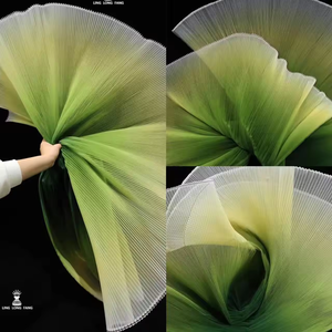 Fisarmonica plissettata a pieghe tessuto a gradiente di maglia tessuto organza per abiti da sposa e tessuti fai da te di design - Product Image 3