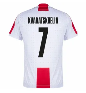 Футбольная майка Джорджии с именем KVARATSKHELIA, 2024 Европейская сборная Грузии, домашняя выездная Футбольная форма
