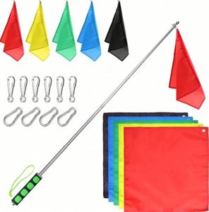 Bandera de Entrenamiento para Caballos con Mástil Telescópico de Acero Inoxidable y Logotipo Impreso Personalizado, 100% Poliéster, Color Completo, Elegante - Product Image 2