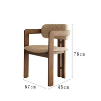 Fauteuil en bois de frêne de style nordique moderne et luxueux |   Chaise de salle à manger confortable en coton et lin de couleur Monet