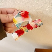 Pinces à cheveux géométriques en acétate de style français de 8 cm pour femmes, accessoires pour tresses, demi-tresses et queues de cheval hautes