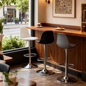 Modern Kitchen Restaurant Chairs High Bar <strong>Stool</strong> Chair with Swivel <strong>Height</strong> <strong>Adjustable</strong> Metal Table Dining Counter <strong>Stools</strong> - Product Image 2