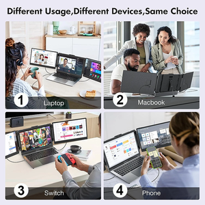 Laptop Professionali per Editing, Monitor LCD S2 da <span class=keywords><strong>14</strong></span> Pollici, Schermo Portatile Doppio, Tre Monitor per <span class=keywords><strong>Macbook</strong></span>, iPhone, <span class=keywords><strong>Macbook</strong></span> Pro - Product Image 4