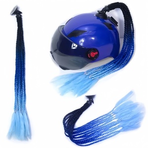 Trecce per Casco da Moto da 24 Pollici, Coda di Cavallo per Casco, Trecce per Casco da Bici per Donne, Uomini, Bambini, Decorazione per Cappello - Product Image 2