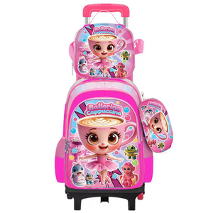 2026 Schüler-Rollrucksack, Lunchbag und Federmäppchen – Berg- und Meeres-Capybara-Serie, Cartoon-Dreiteiliges Rucksack-Set - Product Image 2