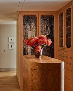 Armoire <span class=keywords><strong>de</strong></span> chambre moderne en bois <span class=keywords><strong>de</strong></span> noyer personnalisée, design modulaire à cadre apparent, système <span class=keywords><strong>de</strong></span> rangement professionnel en placage/mélamine - Product Image 5