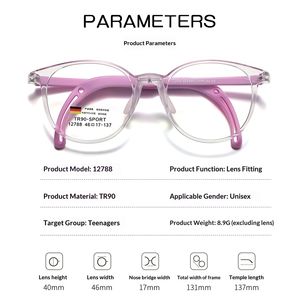 Gafas de Moda para Niños con Bloqueo de Luz Azul, Montura Cuadrada TR90, Gafas Ópticas de Aro Completo, Gafas de Lujo Unisex Anti-Luz Azul - Product Image 4