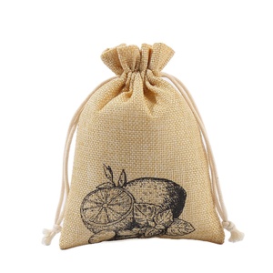 High Quality Custom Hemp Jute <b>Hessian</b> Drawstring <b>Sack</b> Small Striped Pattern Burlap Wedding Favors Gifts-Wholesale Shopping Bags - Product Image 1