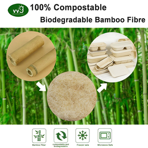 Vvg thân thiện với môi trường phân hủy sinh học có thể phân hủy Takeaway <span class=keywords><strong>2</strong></span> 3 4 Ngăn lấy ra hộp thực phẩm bột giấy tre - Product Image 5