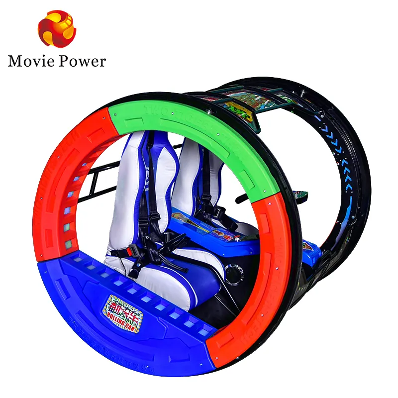 Movie power 360 happy car outdoor entertainment park 2 seats 360 rotating rolling car for sale