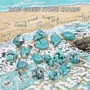 Collar de Moda con Colgante de Piedra Natural Irregular para Mujer, Joyería de Piedra Verde en Bruto Pulida, Regalo - Product Image 2