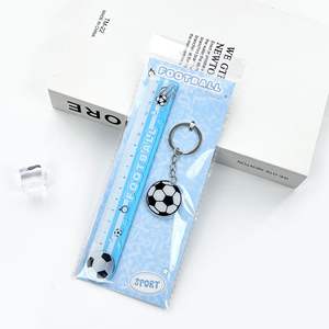 Haute apparence 15cm acrylique règle droite dessin animé Football basket-ball papeterie sur le thème pour les élèves du primaire enfants prêts - Product Image 6