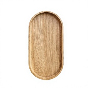 Bandeja de Madera Artesanal para Servir, Decoración del Hogar, Bandeja Rústica de Madera para Alimentos con Asas para Cocina, Comedor, Restaurante - Product Image 1