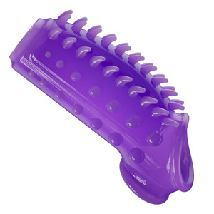 Set de Anillos para Pene Dragon's Roar Wolf Fang, TPE Translúcido Morado, para Estimulación Adulta y Uso Romántico - Product Image 3