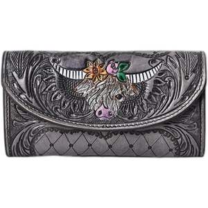 Cartera clásica triple para mujer, cuero de grano hecho a mano, PU con múltiples ranuras para tarjetas de crédito, regalo de San Valentín - Product Image 2