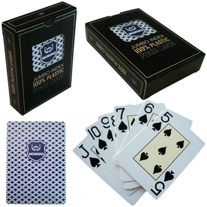 Cartes à jouer de poker <span class=keywords><strong>MOMOKO</strong></span> Poker Club Jumbo Index 100% plastique avec emballage en boîte à fenêtre - Product Image 1