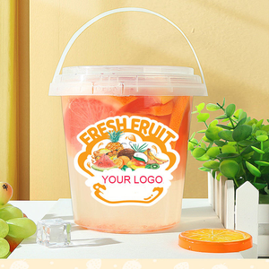 Vaso portátil de plástico transparente de 24oz y 32oz de grado alimenticio para pimiento en escabeche y cubo de embalaje de frutas - Product Image 2