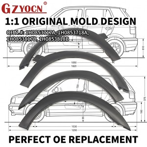 Set di 4 Finiture per Ruote per VW Golf MK3 1992-1998 3 Porte, Codici OE 1H0853717A 1H0853718A 1H0853817B, Accessori Esterni per Auto - Product Image 6