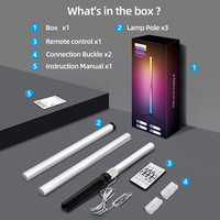 Lámpara de Pie LED RGB 3000K, Lámpara de Pie Inteligente con Control Remoto por Aplicación Bluetooth, Sincronización de Música, Más de 300 Efectos