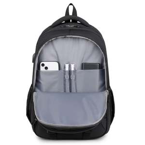 Sac à dos pour ordinateur portable 15,6 pouces avec logo personnalisé, étanche, avec chargeur USB, grand sac à dos pour l'école, le collège, les voyages en plein air, les affaires - Product Image 6