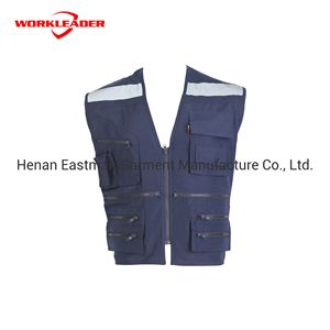 Wholesale <strong>Hi-Vis</strong> Multi-Pockets Work <strong>Vest</strong> Industrial Workwear Protective Uniform Safety <strong>Vest</strong> - Product Image 4