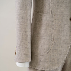 Người Đàn Ông Của Tùy Chỉnh Kinh Doanh Phù Hợp Với 2-Mảnh Thiết Lập Mỏng Phù Hợp Với Vá Túi Cộng Với Kích Thước Dây Kéo Bay Thoáng Khí Vải Len Thực Hiện Đo - Product Image 6