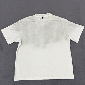 Toptan Erkek Oversize %100 Pamuklu Tişörtler Yüksek Kalite 270gsm Asit Yıkama Baskısız Düz Tişörtler Ağır Dokuma Eskitme Efektli Tişörtler - Product Image 4