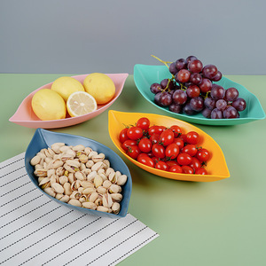 Fruit Plate <b>Plastic</b> <b>Serving</b> <b>Tray</b> Small Large Size Solid Color Dishwasher Safe For Residential Use - Product Image 2