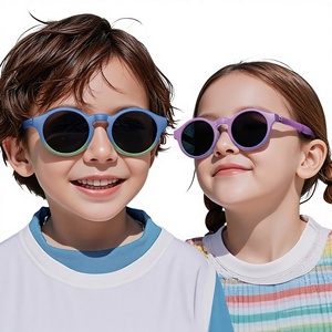 Nuovi Occhiali da Sole Pieghevoli TR Polarizzati Rotondi con Montatura Completa per Bambini 3-12 Anni, Protezione UV400, Gradiente, Moda Outdoor 2026 - Product Image 1