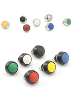 Bouton de commande intelligent HUSA 12MM 1NO IP65 AC250V/220V avec anneau métallique lumineux LED et bornes à vis pour appareils électroménagers