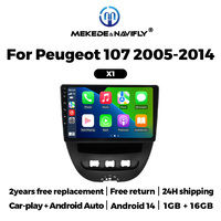 Système stéréo de voiture Navifly avec écran tactile, Car-play intégré, autoradio Android X1 X2 pour Peugeot 107, compatible BT DSP GPS WIFI