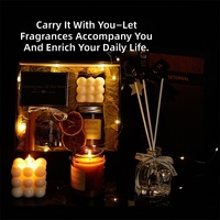 Coffret Cadeau d'Aromathérapie : Bougie Parfumée Faite Main, Diffuseur à Bâtonnets, Kit de Luxe en Peluche, Parfum Tendance Marque Glycine
