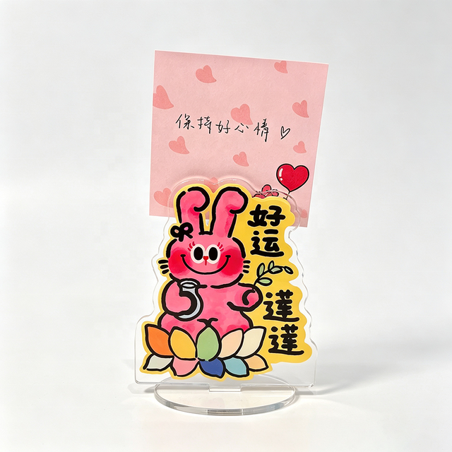 Custom Clear Acrylic Memo Clip Stand Desktop Message Holder Photo Card Holder Office Desk Display