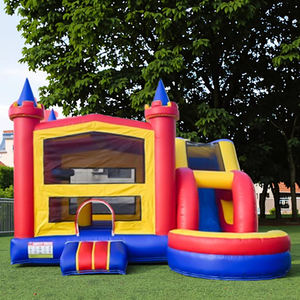 Château gonflable avec toboggan Maison de rebond commerciale Château sautant Maison de rebond gonflable avec toboggan à l'intérieur pour les enfants - Product Image 1