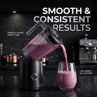 Elektrische blender, krachtige keukenblender, stille werking, handmatige bediening, voedselmixer, sapcentrifuge voor keuken, hotel en buitengebruik