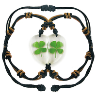 Ensemble de porte-clés en résine en forme de cœur lumineux, avec un véritable trèfle à quatre feuilles intégré, porte-clés romantique assorti pour cadeau d'amitié