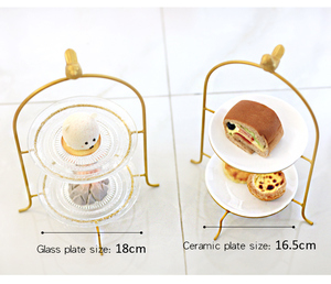 European Decorative Gold Silver 3 Tiers Cake Stand <strong>Dessert</strong> Serving <strong>Tray</strong> With Bowknot Handle for Party Restaurant Hotel Wedding - Product Image 5