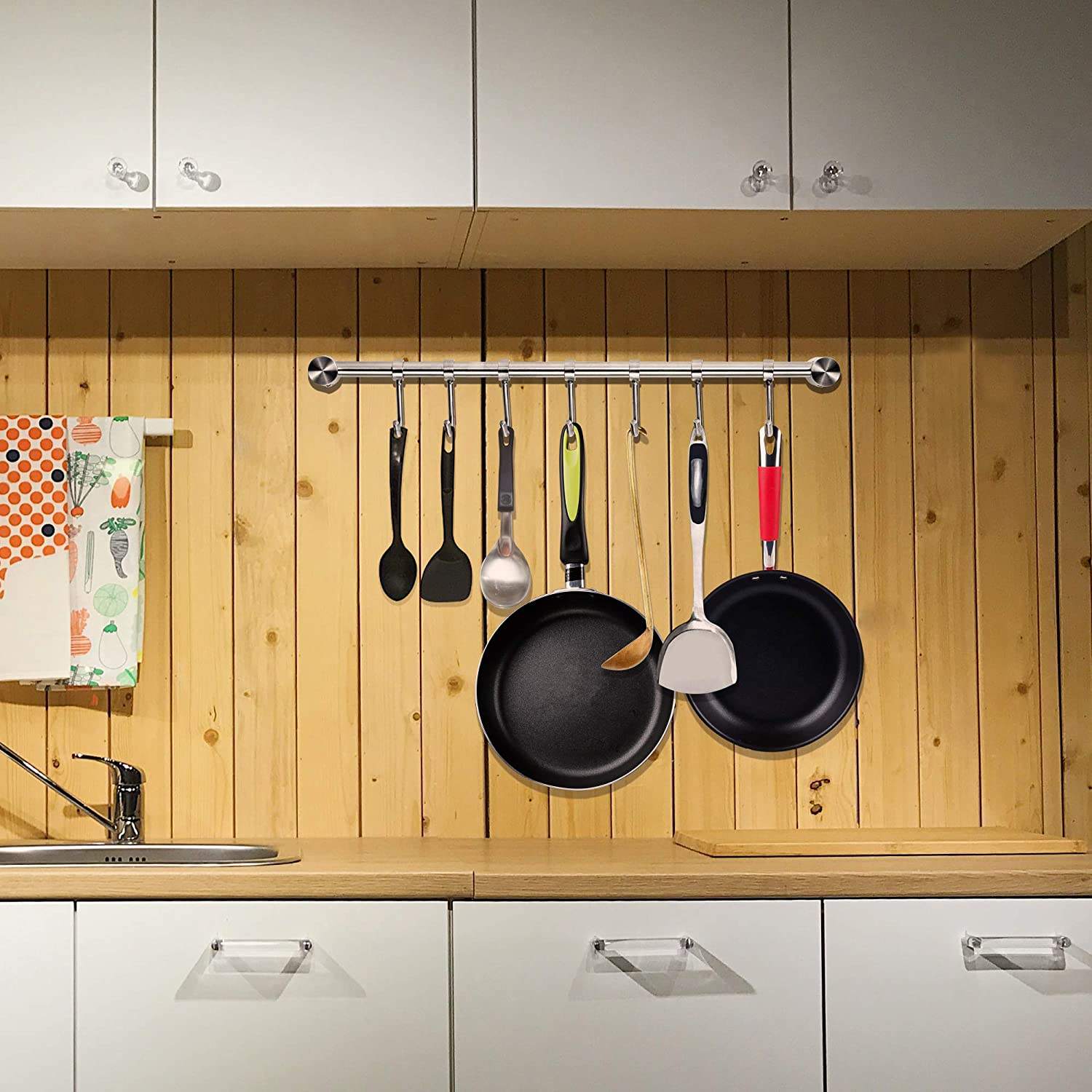 Pots and Pans Hanging Rack 304 Stainless Steel Utensil Rack