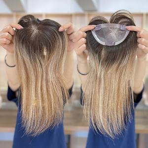 Hot Sale U style Human Hair Topper Virgin Hair All Color HD Swiss Lace Base Glueless Natural Hairline Look - Product Image 3