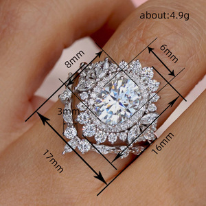 Ensemble de deux bagues élégantes pour couple, pour femme, bijoux de mariage luxueux et scintillants - Product Image 4