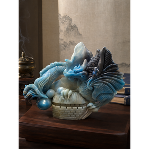 Sculpture de dragon en trolleite sculptée à la main pour la protection, le soulagement du stress et la sagesse intérieure Poids : 1470 g - Product Image 3