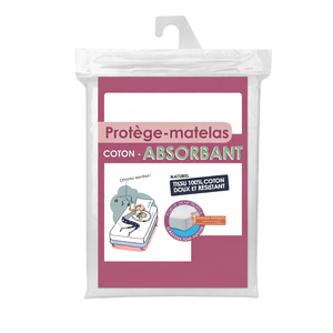 Protège-matelas Linge <span class=keywords><strong>Des</strong></span> Familles 140x190cm 100% Coton Absorbant Respirant Matelassé Oeko-TEX Standard 100 - Product Image 2