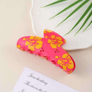 Wholesale <b>Sweet</b> <b>Flower</b> Printing Acrylic Claw Clip Elegant Large Unisex Hair Clip Colorful Classic Daily Use - Product Image 6