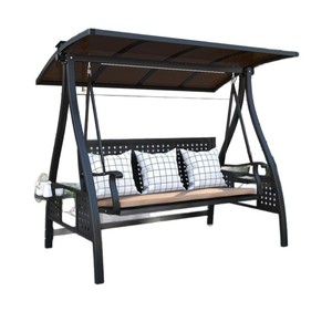Fauteuil suspendu double en aluminium pour extérieur, jardin, balcon, avec protection solaire, chaise à bascule pour la maison - Product Image 5