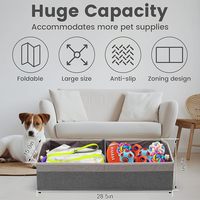 Grand panier de rangement pour jouets de chien antidérapant avec poignée, organisateur de jouets pour chien pliable