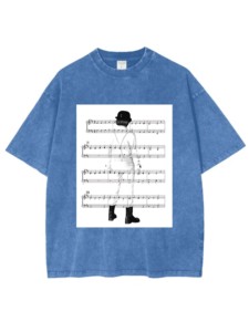 เสื้อยืดลายพิมพ์ดนตรีที่โดดเด่น ลุคซักฟอกและทำเก่าแบบยูนิเซ็กซ์ พร้อมลายพิมพ์ดิจิทัลด้วยเทคนิคฮีททรานเฟอร์ของลาย <span class=keywords><strong>Clockwork</strong></span> <span class=keywords><strong>Orange</strong></span> - Product Image 3