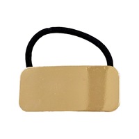 Élastique à cheveux en acier inoxydable plaqué or PVD 18 carats avec fleur en alliage et perles pour femme