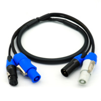 Câble DMX 3 m 3 broches de haute qualité avec câble d'alimentation Powercon In/Out pour éclairage de scène
