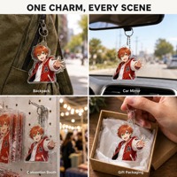 Petits porte-clés en acrylique, porte-clés en plastique anime en gros, breloques en acrylique pour cadeaux de fête, boîtes cadeaux et fournitures événementielles