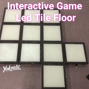 Dalles de sol LED interactives pour jeux d'évasion en intérieur, en verre et acier inoxydable, 30x30cm, motif treillis Amuseme - Product Image 6